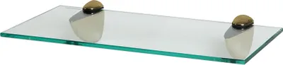 Produktbild von Harbour Housewares Schwebendes Glas-Badezimmerregal – 40 cm – Klar/Gold