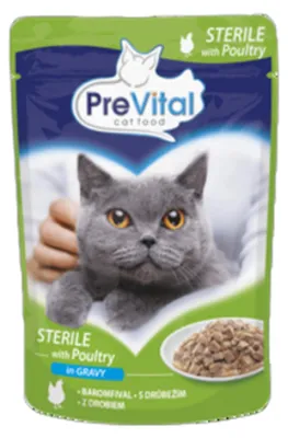 Obrázok produktu pre PreVital kapsička mačka hydina 100g STERILE v omáčke, 15098