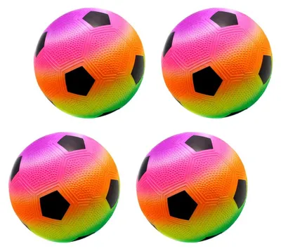 Produktbild von Wasserball Strandball Spielball - Ø 23 cm - PVC - 4 Stück - Regenbogenfarben