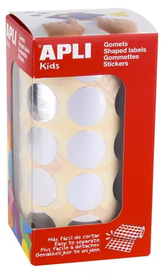 Productafbeelding van APLI kids, sticker "Rond", op rol, zilver