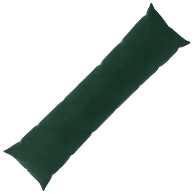 Obrázok produktu pre vidaXL Vankúš s vankúšikom, model HEERLEN, tmavozelená farba, 40 x 145 cm, materiál: zamat