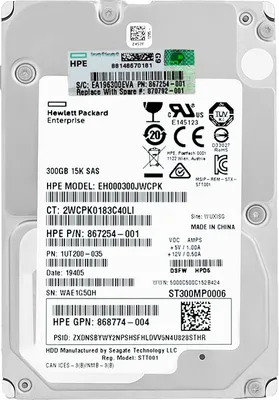 Immagine prodotto di Disco rigido HP EH000300JWCPK 300GB 15000Rpm SAS III 2,5" pollici 867254-001