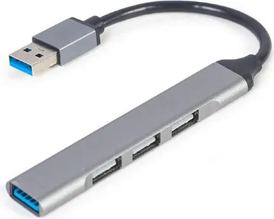 Obrázek produktu pro gembird 4-Port-USB-Hub (USB3 x 1, USB2 x 3 Port), Silber