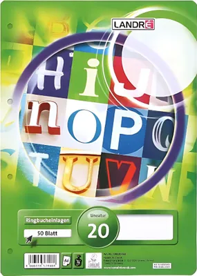 Produktbild von LANDRÉ Ringbucheinlagen "pro terra" DIN A4 blanko 50 Blatt
