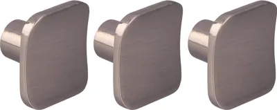 Immagine prodotto di Natural Goods Berlin maniglie per mobili rotonde KONKAV, pomelli per mobili 30x27mm, pomelli per armadi adatti a spessori di ante di 15-22mm, maniglie per armadi da cucina, cassettiere, credenze ecc., aspetto acciaio inox, 3 pezzi