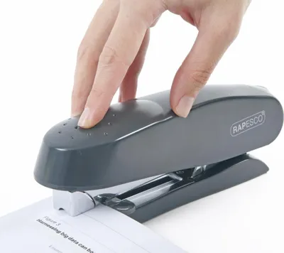 Zdjęcie produktu dla Rapesco Spinna (717) Front Loading Stapler, 50 ark., Szary, Tylne, 24 zszywek