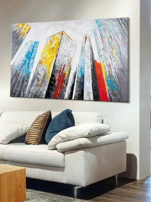 Produktbild von Gilde Bild, rechteckig, "Big Apple", Skylinemotiv, Holz, Leinwand, grau, mehrfarbig, VE 1, L. 4 cm, B. 152 cm, H. 101.5 cm 38282 4063387382820