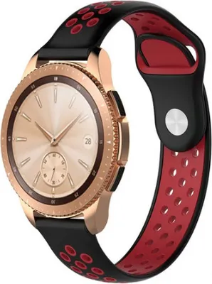 Produktbild von Strap-it Samsung Galaxy Watch 42mm Sportarmband (Schwarz / Rot)