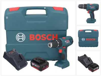 Immagine prodotto di Bosch GSB 18V-21 trapano a percussione a batteria 18 V 55 Nm + 1x batteria ricaricabile 5,0 Ah + caricabatterie + valigetta a L