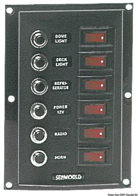 Image de Tableau de vertical 6 interrupteurs 6 fusibles , 1 pièce