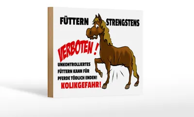Produktbild von Holzschild Hinweis 18x12 cm Füttern strengstens verboten