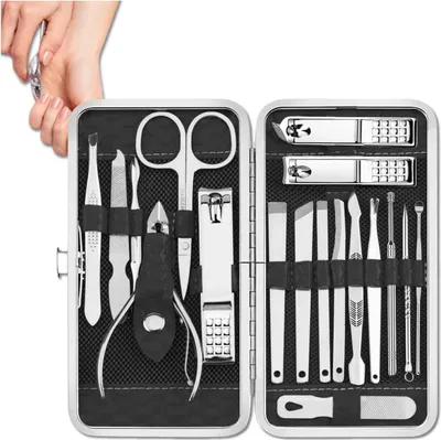 Produktbild von EDIBAZZAR | Maniküre Set für zu Hause, 19-teilig mit Reisetasche