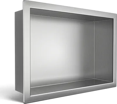 Produktbild von Wbudowana półka ze stali nierdzewnej 30x20x10 cm - WALL-BOX ONE Inox, wodoodporna i elegancka aranżacja każdej przestrzeni łazienkowej
