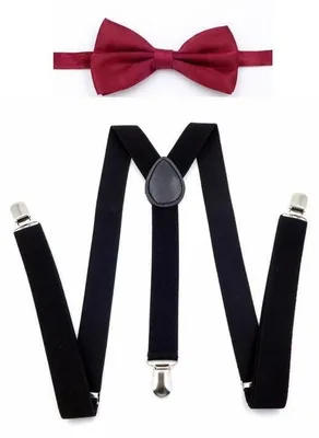 Produktbild von Herren/Kinder Hosenträger - Verstellbar - Elastisch - Fliege - Y-förmig - Hochwertiges Polyester - 50-65 cm - Hosensuspenders