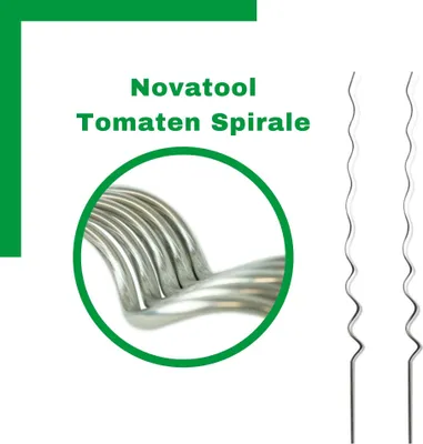 Produktbild von Novatool 10 Tomatenstäbe 150 cm 5 mm Durchmesser Tomatenspiralstäbe verzinkt Rankstäbe Tomatenstangen Rankhilfe Blumenhalter Pflanzstäbe