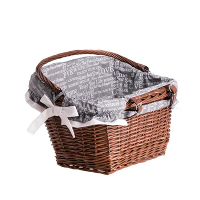 Image de Panier pour vélo en marron foncé 46x34 H23/28 cm
