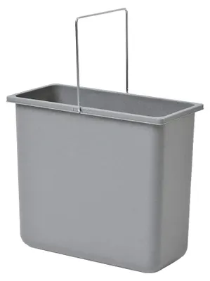 Zdjęcie produktu dla Wiadro do użytku wewnętrznego Hailo 1009319 z uchwytem, pojemność 12 litrów, kolor szary, wymiary 316 x 154 x 287 mm