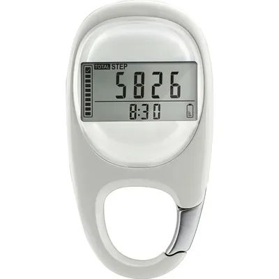 Produktbild von 3D Schrittzähler mit Clip, Einfacher Walking Schrittzähler mit Großer LCD-Anzeige, Verfolgen Sie Schritte Kilometer und verbrannte Kalorien, Weiß