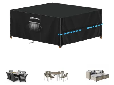 Produktbild von Abdeckhaube Gartenmöbel Wasserdicht 150x130x75cm Schwarz 420D Oxford