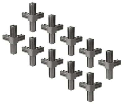Immagine prodotto di Alberts 859855 Connettore per tubi XD, raccordo a T e un'altra uscita ad angolo retto, plastica, nero, 20 x 20 x 1,5 mm, set da 10