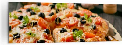 Produktbild von Bild auf Leinwand - Leinwandbild - Pizza Käse Tomaten - 160x50cm - Wand Bild - Wanddeko - Leinwanddruck - Bilder - Kunstdruck - Wanddekoration - Leinwand bilder - Wandkunst - AB160x50-3907