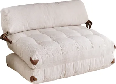 Produktbild von Hanah Home, Fold Kadife 2 - White, 2-Sitzer-Schlafsofa, 100 % POLYESTER, Weiß, 120 x 75 x 79 cm
