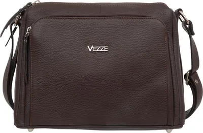 Image de Sac en cuir Vezze Boria Choco avec bandoulière