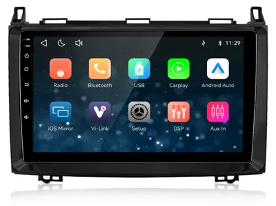 Obrázok produktu pre 9-palcové autorádio pre modely Mercedes-Benz A, B, V-triedy (W169, W245, W639) a Sprinter (W906), s operačným systémom Linux, podporou CarPlay a Android Auto, s Bluetooth, Wi-Fi, RDS a funkciou Vi Link