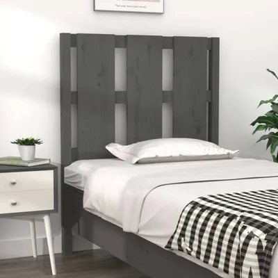 Produktbild von vidaXL Kopfteil Grau 80,5x4x100 cm Massivholz Kiefer - Kopfteil - Kopfteile - Bettkopfteil - Holzkopfteil