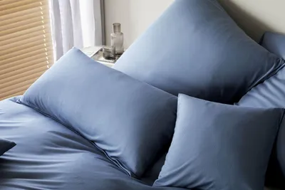Produktbild von elegante Mako-Jersey Bettwäsche-Garnitur Cord Jersey Farbe Rauchblau Größe 135x200+80x80