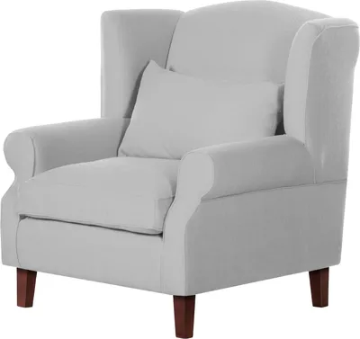 Produktbild von home24 Ohrensessel - Webstoff - Grau - 93 x 93 x 87 cm
