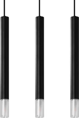 Produktbild von Hängeleuchte WEZYR 3 schwarz 3xG9 8W Stahl/Glas 120x6x45cm Sollux Lighting