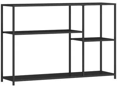 Produktbild von Konsolentisch, 4 Ebenen, Stahlrahmen, für Flur, Wohnzimmer, Schwarz