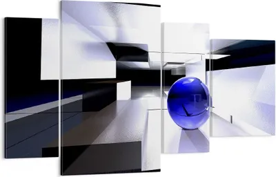 Produktbild von Bild auf Leinwand - Leinwandbild - Grafik kugel geometrie - 120x70cm - Wand Bild - Wanddeko - Leinwanddruck - Bilder - Kunstdruck - Wanddekoration - Leinwand bilder - Wandkunst - DL120x70-2368