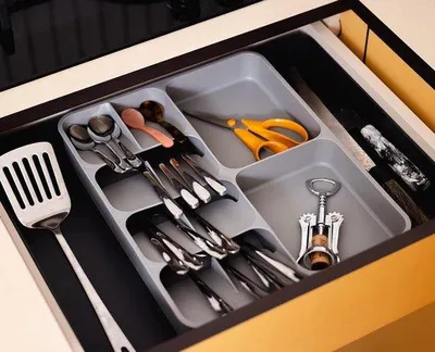 Produktbild von Famanu Besteckorganizer Platzsparend - Grau