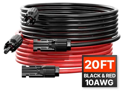 Zdjęcie produktu dla Vevor Przedłużacz Do Paneli Solarnych 6.1M 10Awg Ip67 Mocny I Trwały