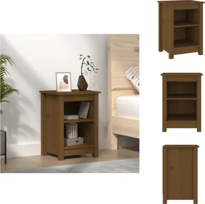 Immagine prodotto di vidaXL Comodino marrone miele 40x35x55 cm in legno massiccio di pino - Comodini
