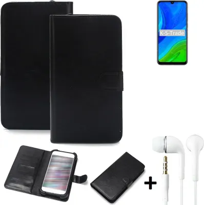 Produktbild von K-S-Trade Wallet Case Handyhülle kompatibel mit Huawei P Smart 2020 Schutzhülle Flip cover Flipstyle Tasche Hülle Flipcover Slim Bumper schwarz +