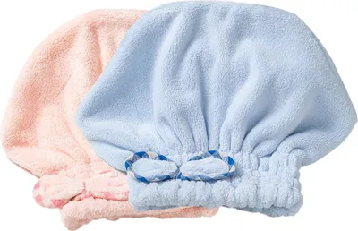 Produktbild von 2er-Pack Haartrockenhauben, weich und saugfähig, schnelltrocknend, Haarturban, Handtuch, Duschhaube