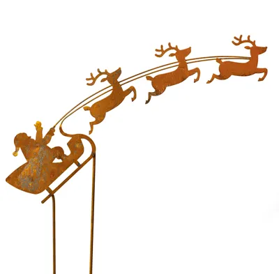 Produktbild von Gartenstecker "Weihnachtsmann" in Rostoptik