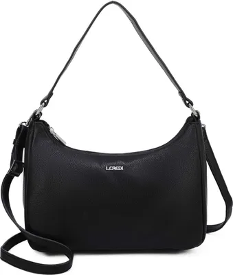 Image de L.CREDI sac à épaule sac à épaule bandoulière Polly Hobo Bag Black noir