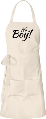 Produktbild von Huuraa Schürze It`s a Boy! Schriftzug Natur mit Taschen Baumwolle Kochschürze Geschenkidee