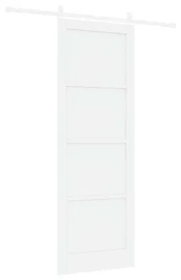 Produktbild von Schiebetür Weiß 83 x 232 cm Massives Kiefernholz