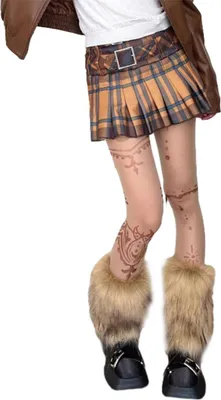 Produktbild von Damen-Beinstulpen aus Kunstkaninchenfell, Stiefelstulpen, Winterstulpen für Damen, gepolsterte, dicke, warme weiße Socken