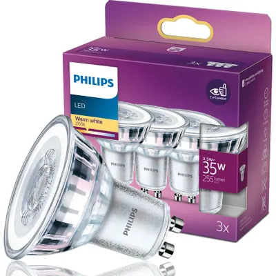 Obrázok produktu pre Philips 8718699776213, 3,5 W, 35 W, GU10, 255 lm, 15000 h, Teplá biela