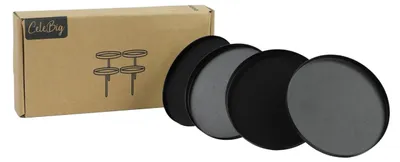 Kerzenhalter-Set 4er, 8 cm Ø, Metall, schwarz, für Adventskränze