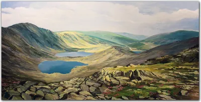 Produktbild von Coloray Küchenrückwand 120x60 Spritzschutz aus Glas - See Landschaft Berge