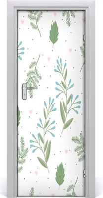 Produktbild von Tulup Türaufkleber 75x205 cm Dekorative Aufkleber Selbstklebend Wasserdichte Tapete Abnehmbar Schlafzimmer Wohnzimmer Wohnkultur - Blätter und Herzen