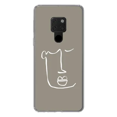 Produktbild von MuchoWow® Handyhülle Schutzhülle Hülle für Huawei P40 Lite Lippen - Abstrakt - Strichzeichnung Silikon Softcase Handy Hülle - Handy
