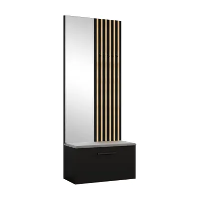 Image de AX LIVING Armoire avec miroir Rosanno II - 80,6 cm noir JS90